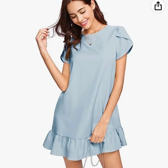 Nwot Light Blue Drop Waist Dress- Small | Color: Blue | Size: S | Sarahplovanich's Closet